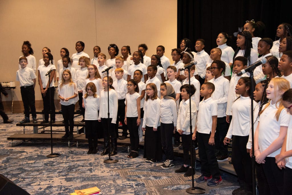 Children's choir sings at Legal Aid event