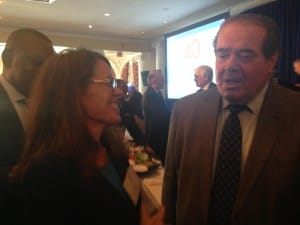 Legal Aid Board Member Ann Bergen with US Supreme Court Justice Antonin Scalia on 9/15/14.