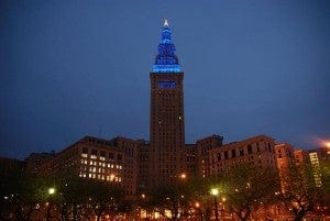 Cleveland's Terminal Tower will be lit in blue for Pro Bono Week